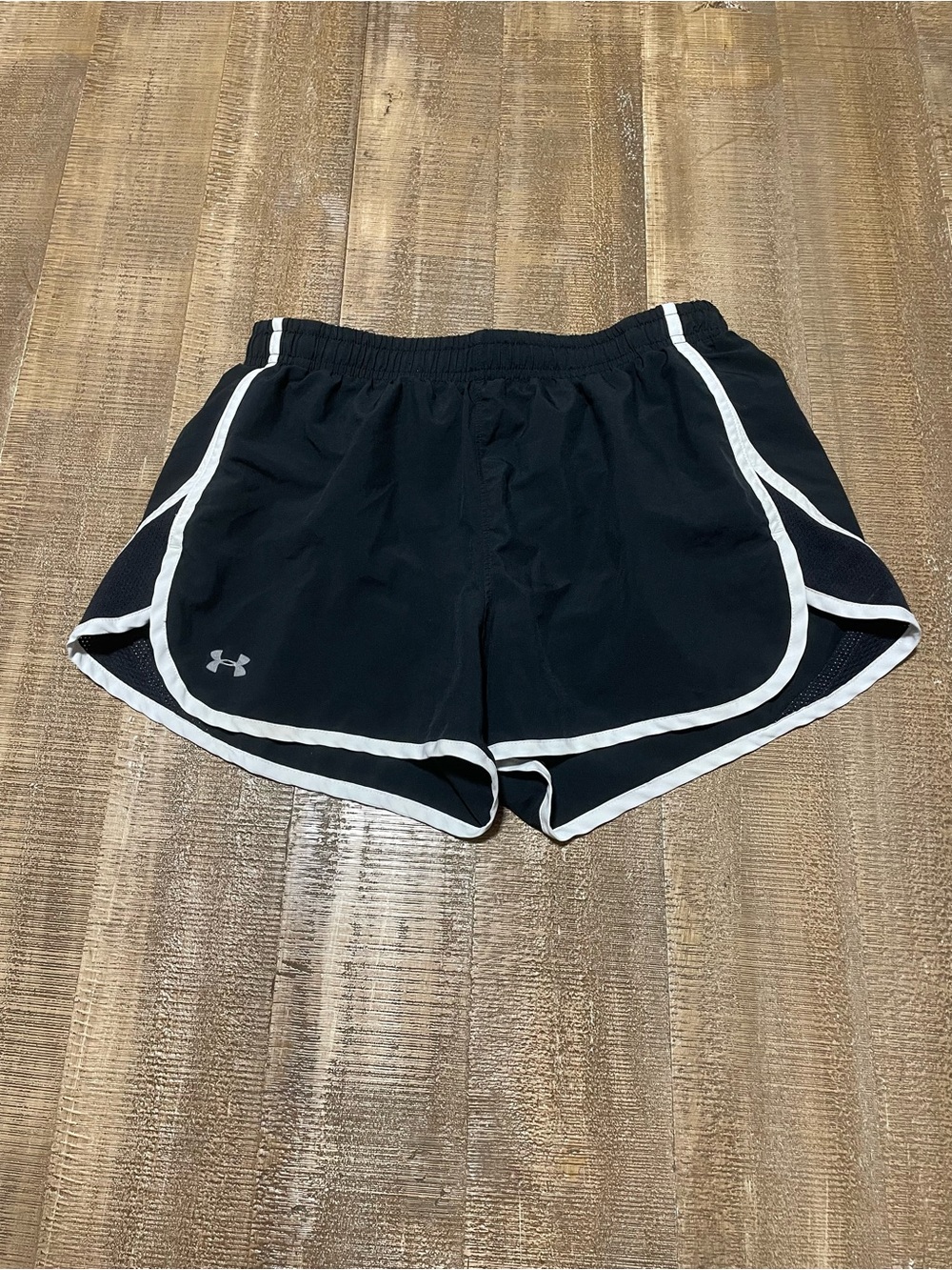 Under Armour Black Runner Shorts with White Trim